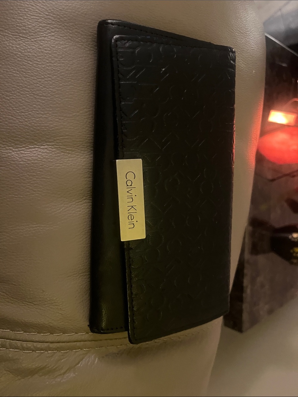Calvin Klein Black Women's Leather Fold Wallet with Logo Plaque